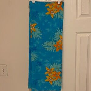 Gorgeous, teal blue and orange flower print sarong, One Size